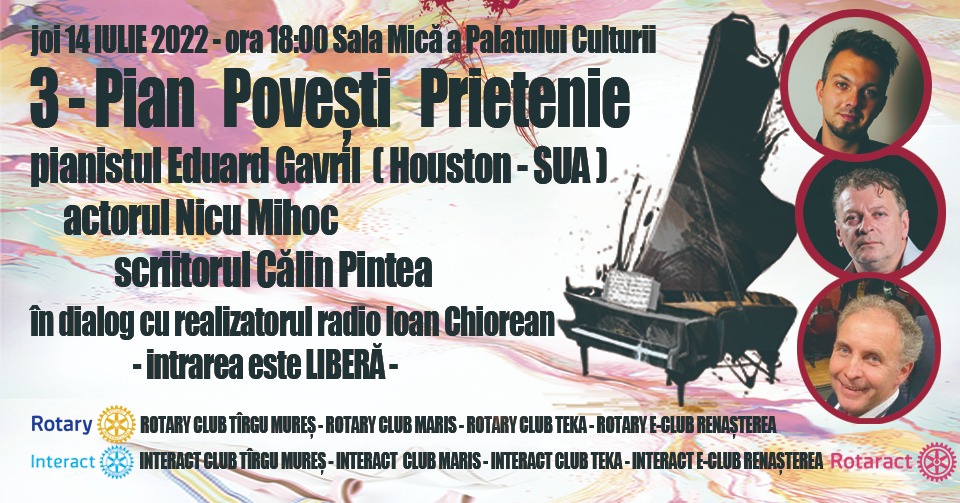 Întâlniri de inimă și suflet „Pian, povești, prietenie